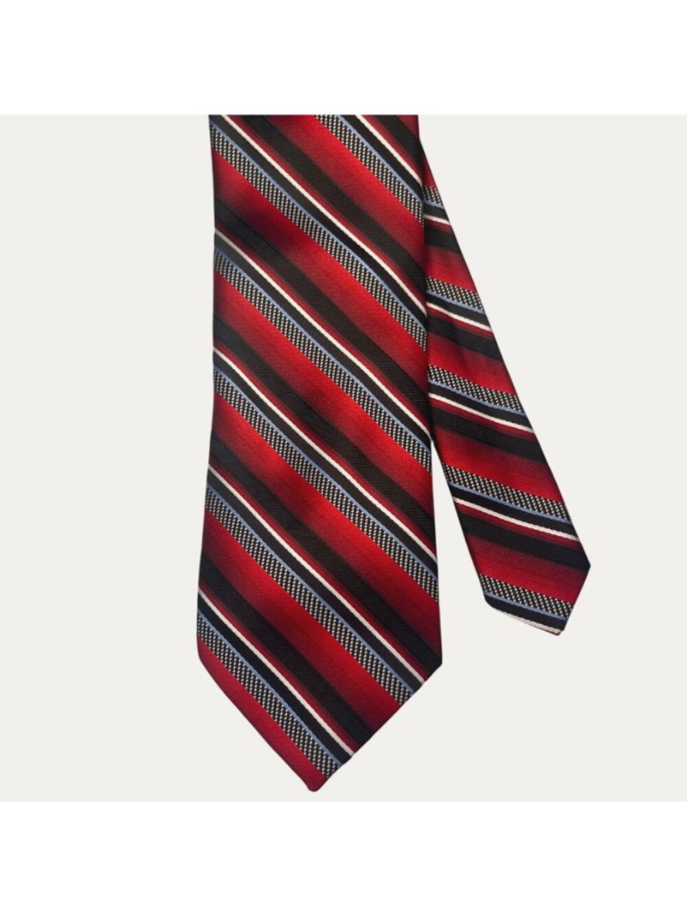 The Savile Row Company Mens Red & Black Striped Necktie  (3/$15) - Picture 5 of 8